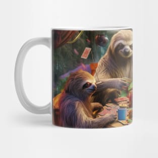 Chill & Play: Slothful Game Night with Laid-Back Sloths Mug